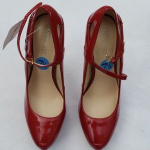 Nine west red heels women's size 7.5